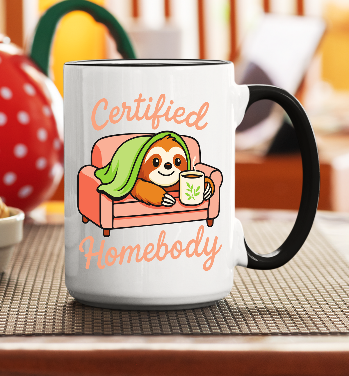 Certified Homebody 15oz Ceramic Coffee Mug – Cozy Sloth Coffee Cup - The Southern Yankee