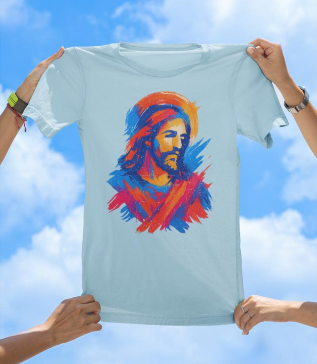 Jesus Brush Art T-Shirt | Vibrant Christian Graphic Tee - The Southern Yankee