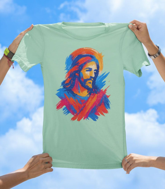 Jesus Brush Art T-Shirt | Vibrant Christian Graphic Tee - The Southern Yankee