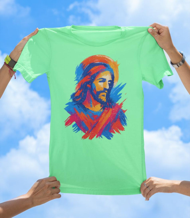 Jesus Brush Art T-Shirt | Vibrant Christian Graphic Tee - The Southern Yankee