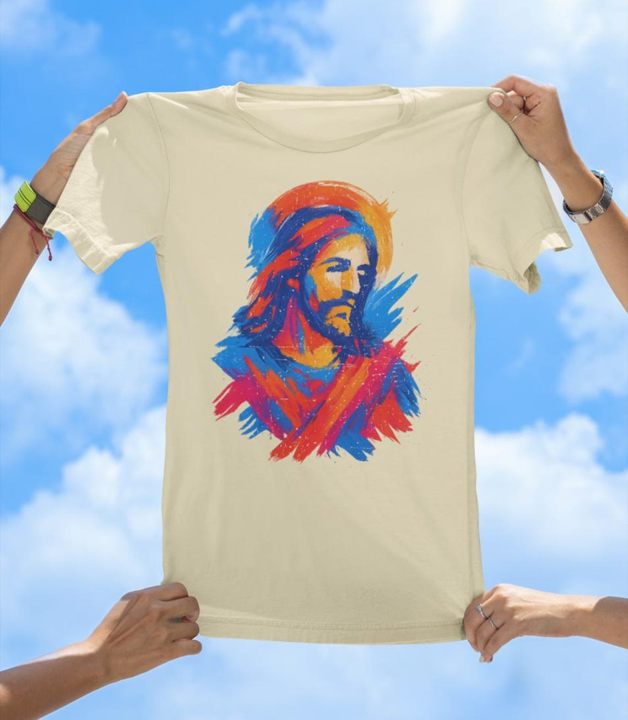 Jesus Brush Art T-Shirt | Vibrant Christian Graphic Tee - The Southern Yankee