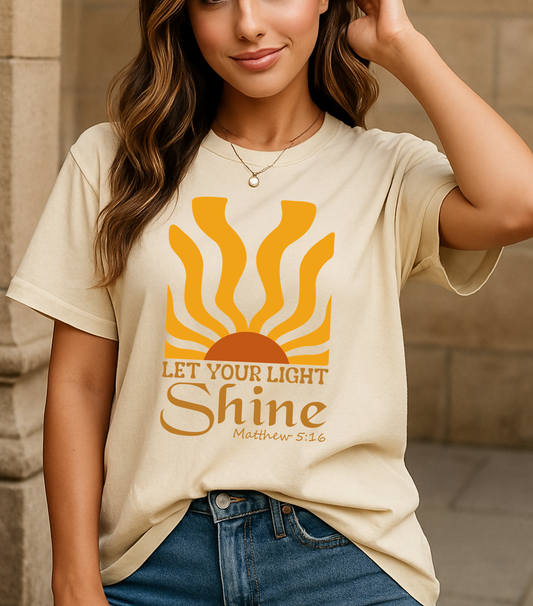 Let Your Light Shine – Matthew 5:16 | BOHO Floral Faith Graphic Tee - The Southern Yankee