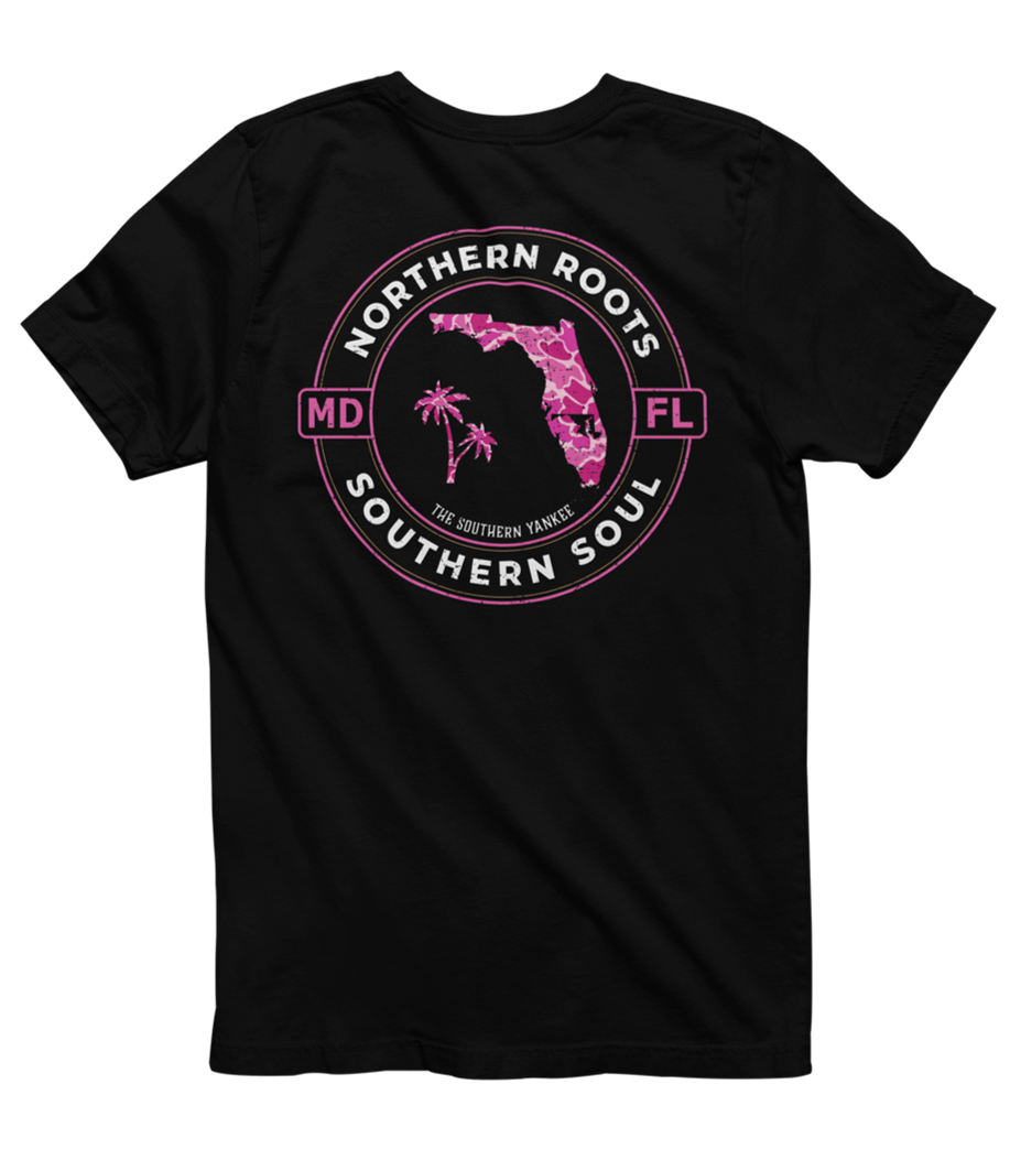 Florida with Maryland Roots Pink Camo Tee - The Southern Yankee