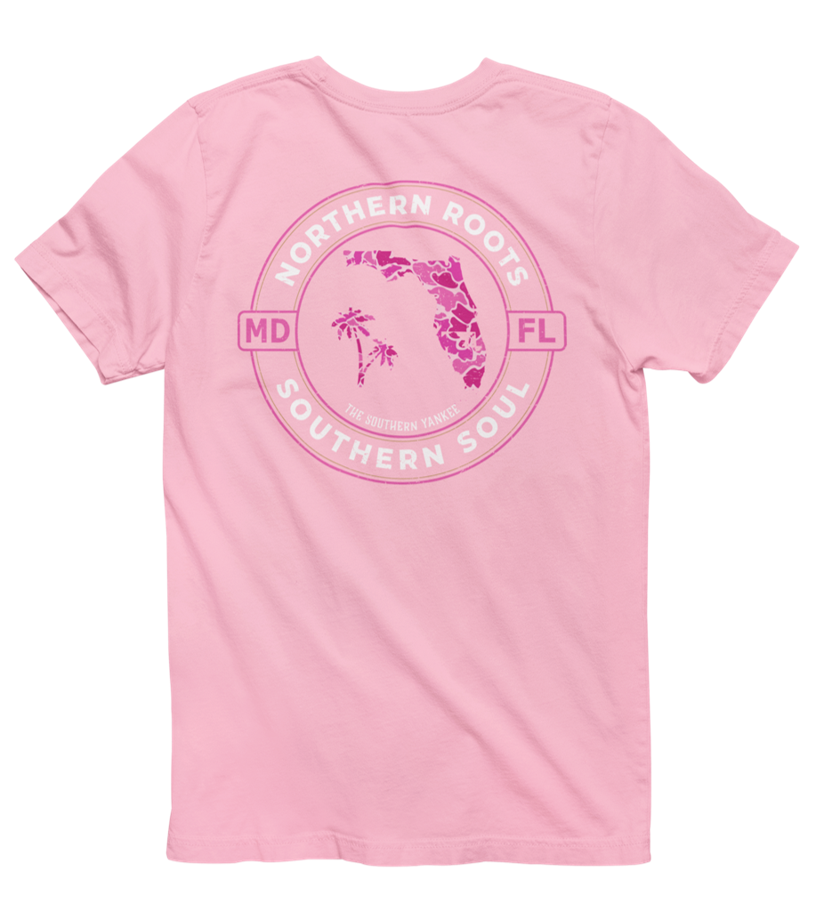 Florida with Maryland Roots Pink Camo Tee - The Southern Yankee