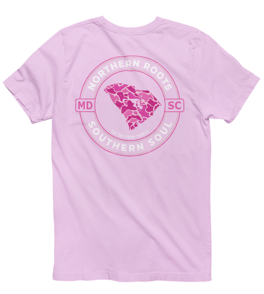 South Carolina with Maryland Roots Pink Camo Tee - The Southern Yankee