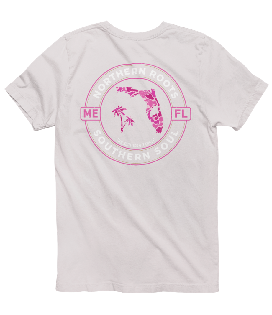 Florida with Maine Roots Pink Camo Tee - The Southern Yankee