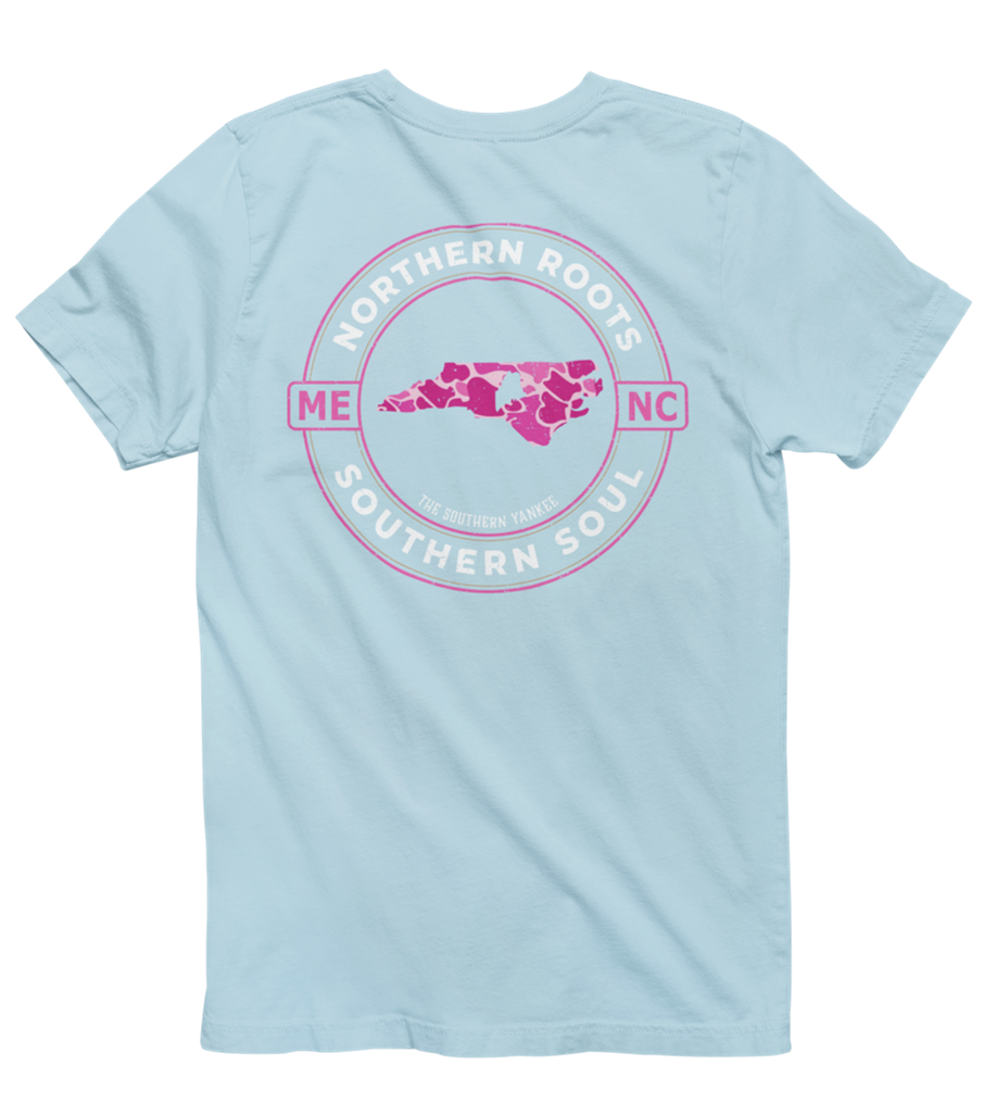 North Carolina with Maine Roots Pink Camo Tee - The Southern Yankee