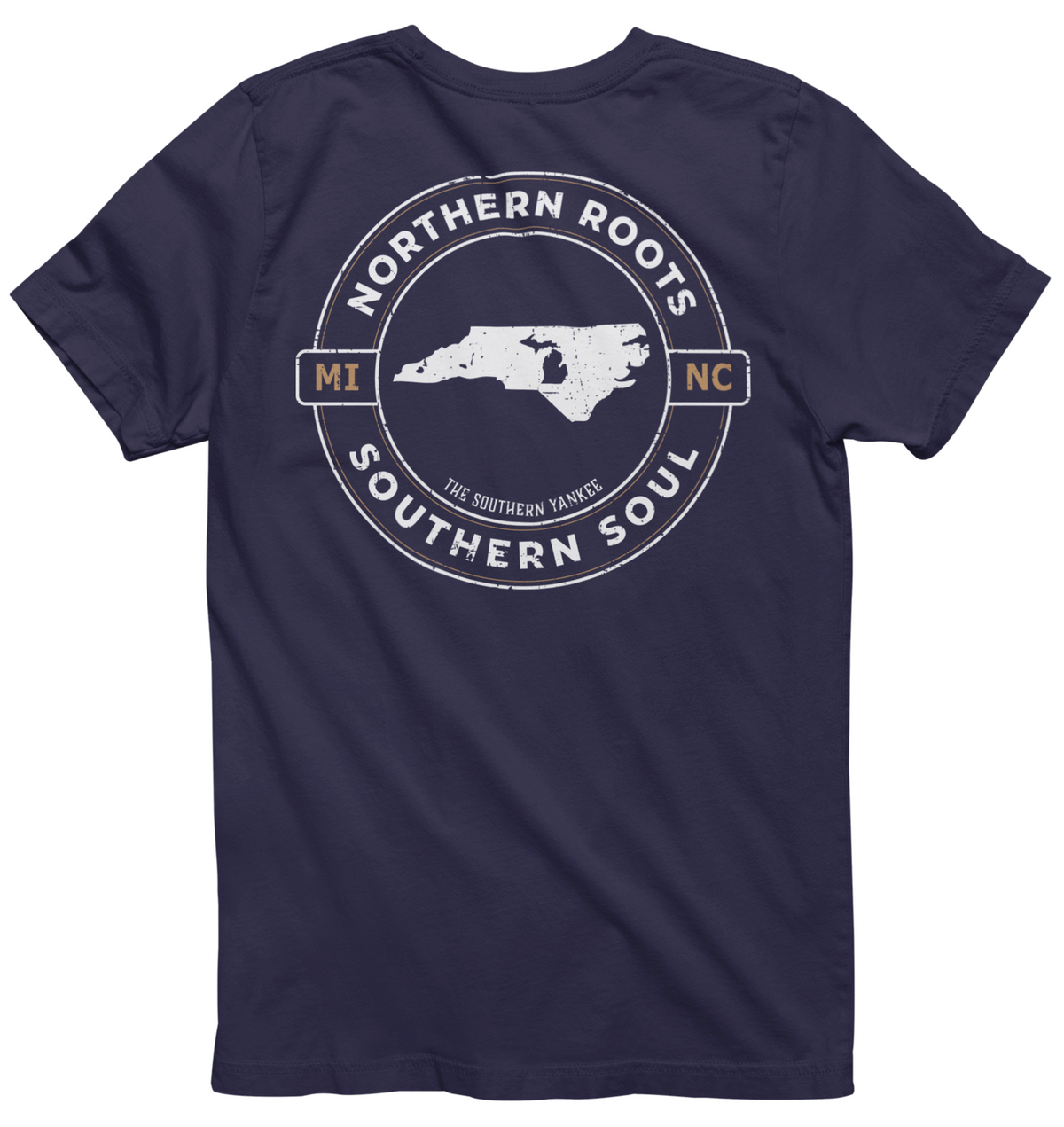 North Carolina with Michigan Roots Tee - The Southern Yankee