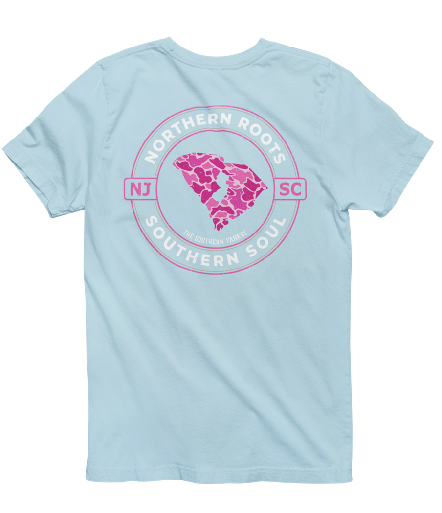 South Carolina with New Jersey Roots Pink Camo Tee - The Southern Yankee