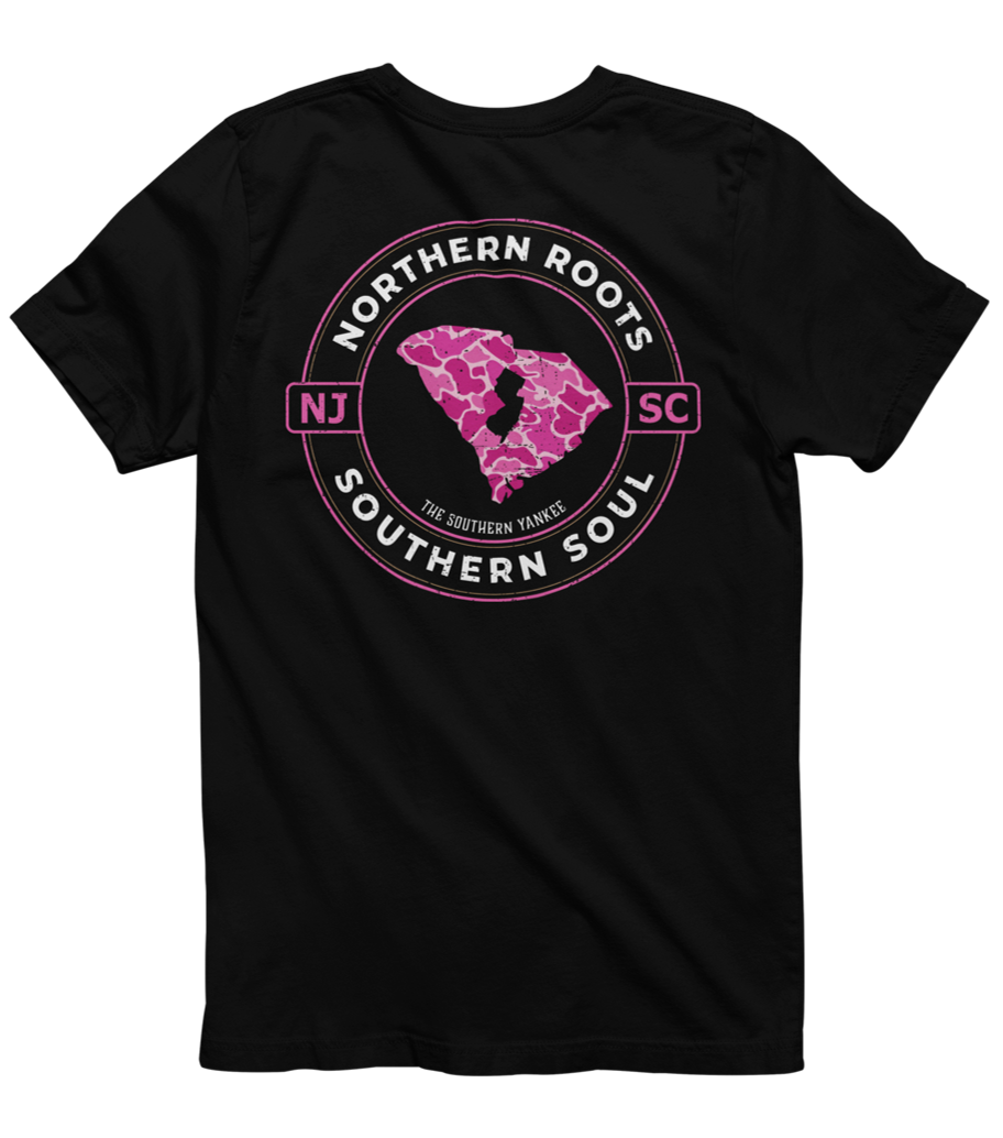 South Carolina with New Jersey Roots Pink Camo Tee - The Southern Yankee