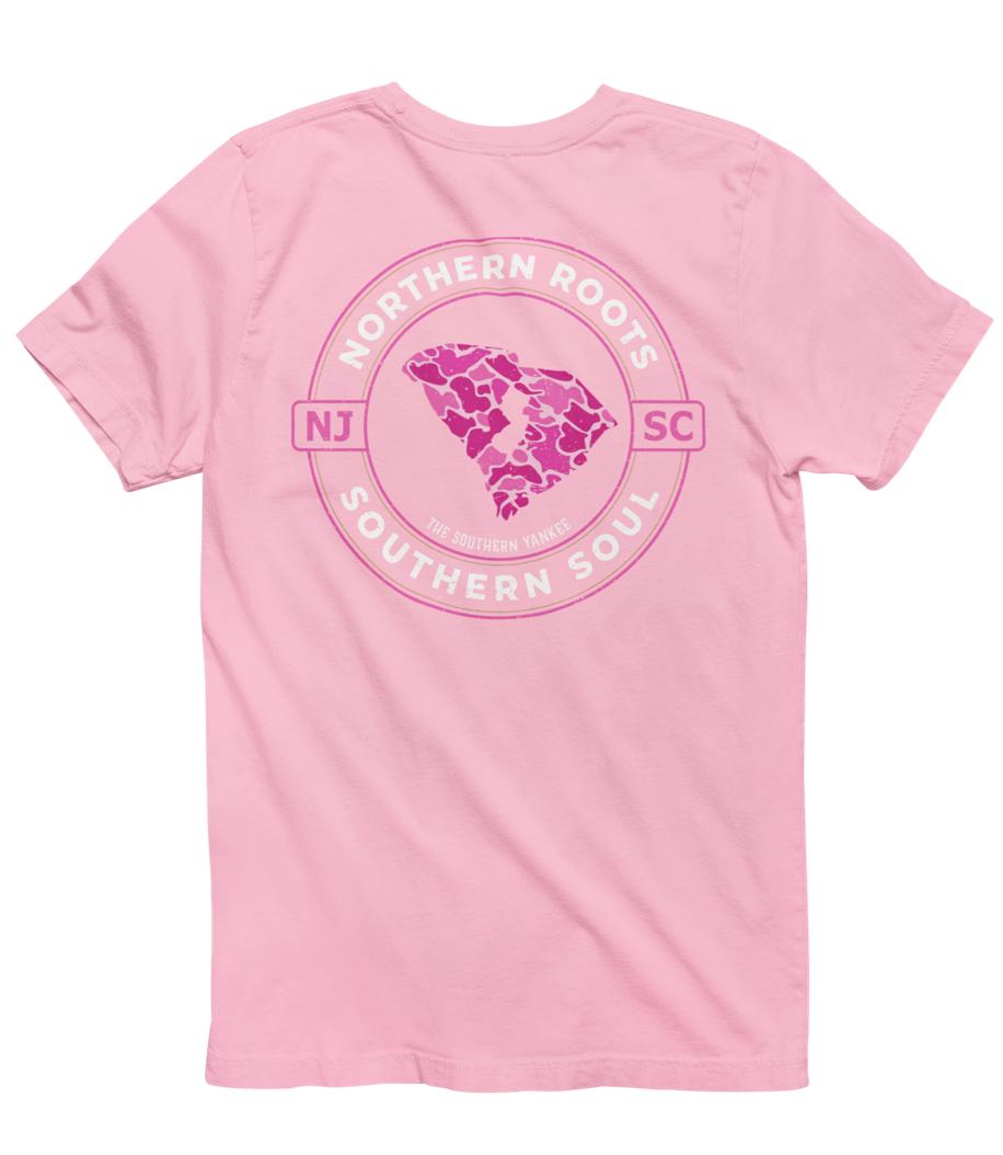 South Carolina with New Jersey Roots Pink Camo Tee - The Southern Yankee
