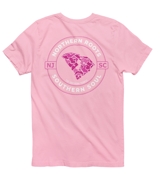 South Carolina with New Jersey Roots Pink Camo Tee - The Southern Yankee