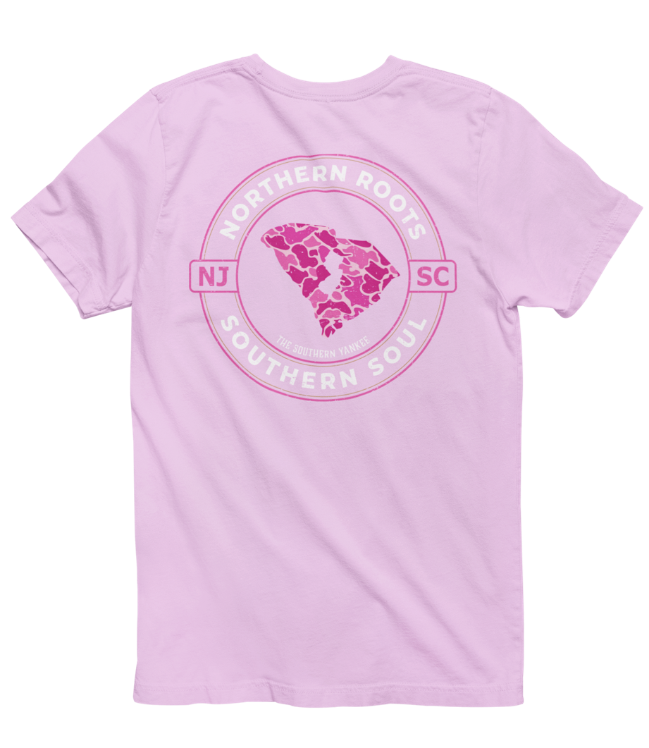 South Carolina with New Jersey Roots Pink Camo Tee - The Southern Yankee