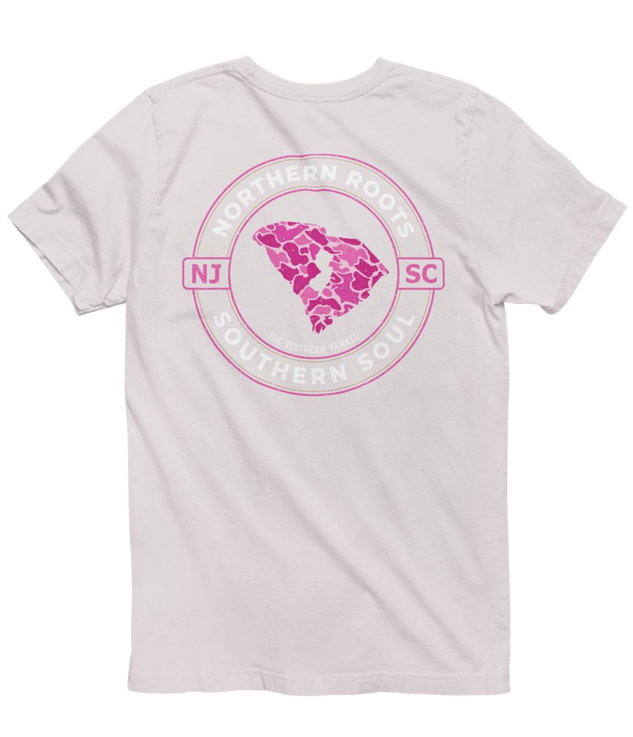 South Carolina with New Jersey Roots Pink Camo Tee - The Southern Yankee