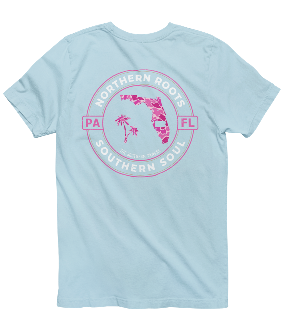 Florida with Pennsylvania Roots Pink Camo Tee - The Southern Yankee