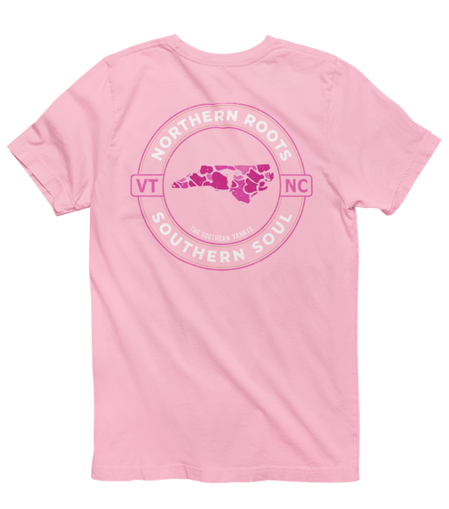 North Carolina with Vermont Roots Pink Camo Tee - The Southern Yankee