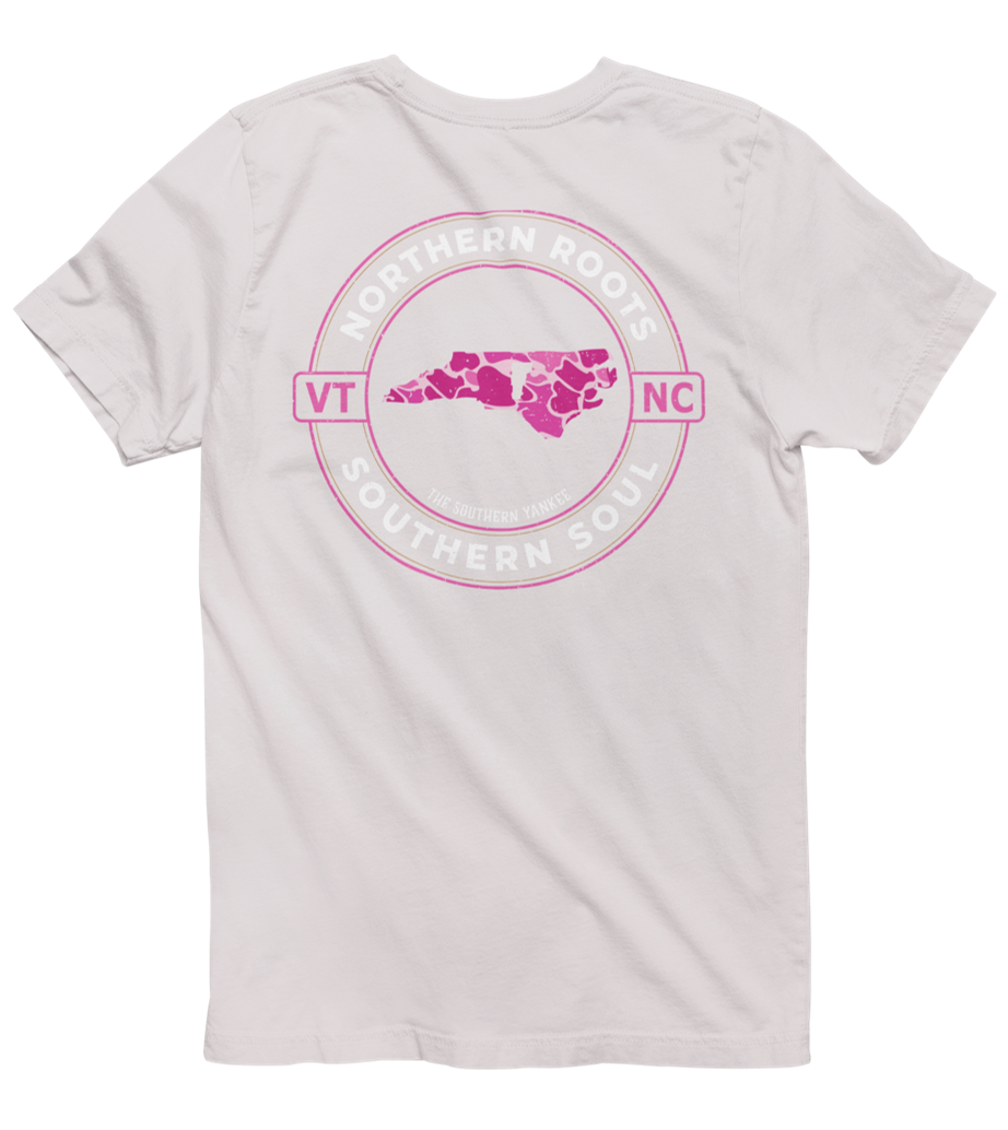 North Carolina with Vermont Roots Pink Camo Tee - The Southern Yankee