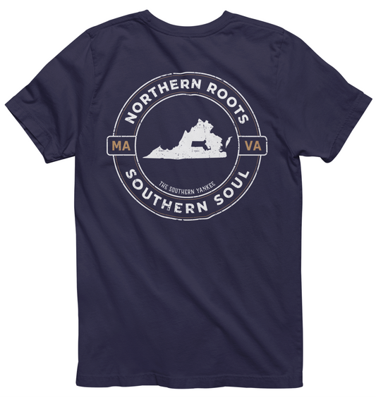 Virginia with Massachusetts Roots Tee - The Southern Yankee