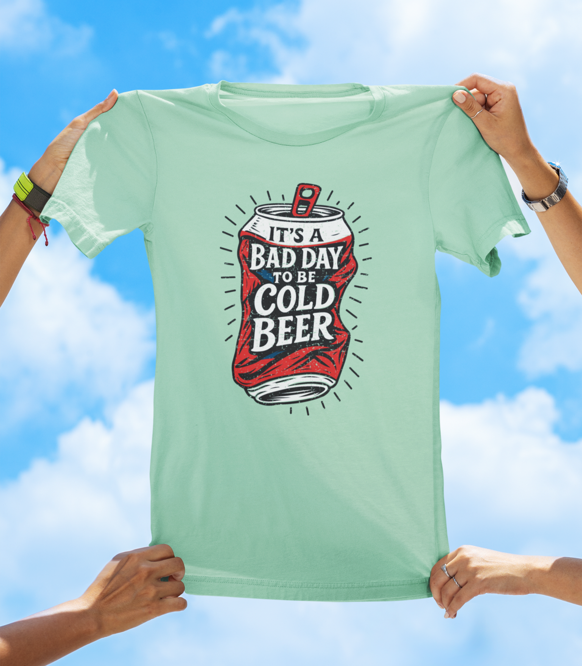 It’s a Bad Day to Be Cold Beer T-Shirt | Funny Crushed Can Drinking Tee - The Southern Yankee