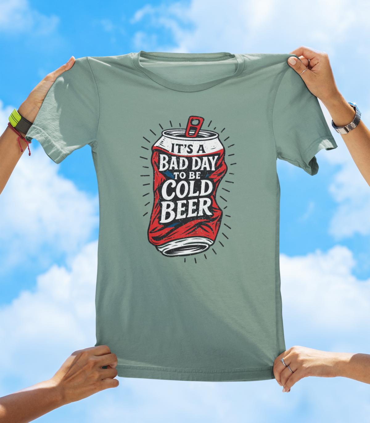 It’s a Bad Day to Be Cold Beer T-Shirt | Funny Crushed Can Drinking Tee - The Southern Yankee