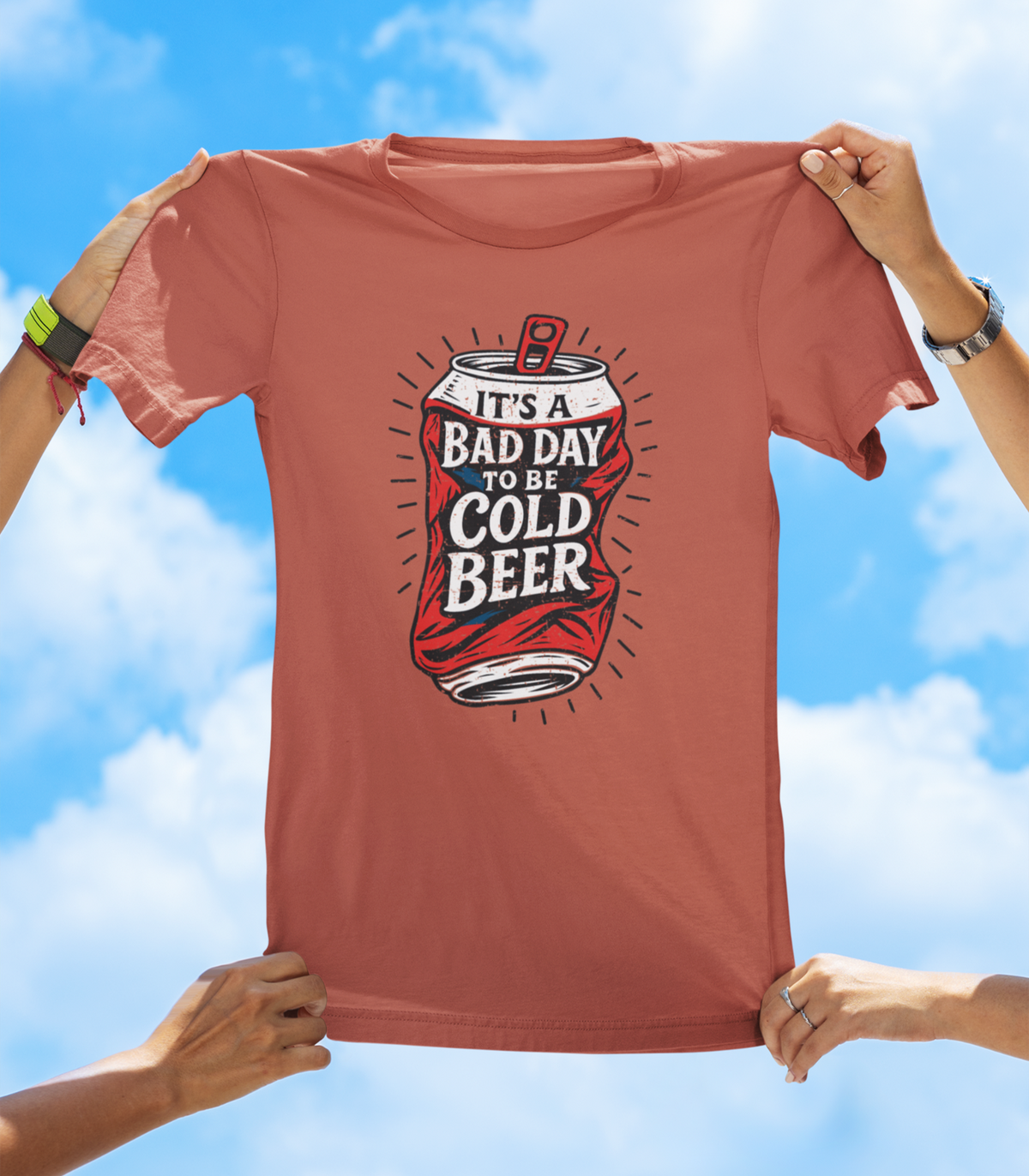 It’s a Bad Day to Be Cold Beer T-Shirt | Funny Crushed Can Drinking Tee - The Southern Yankee