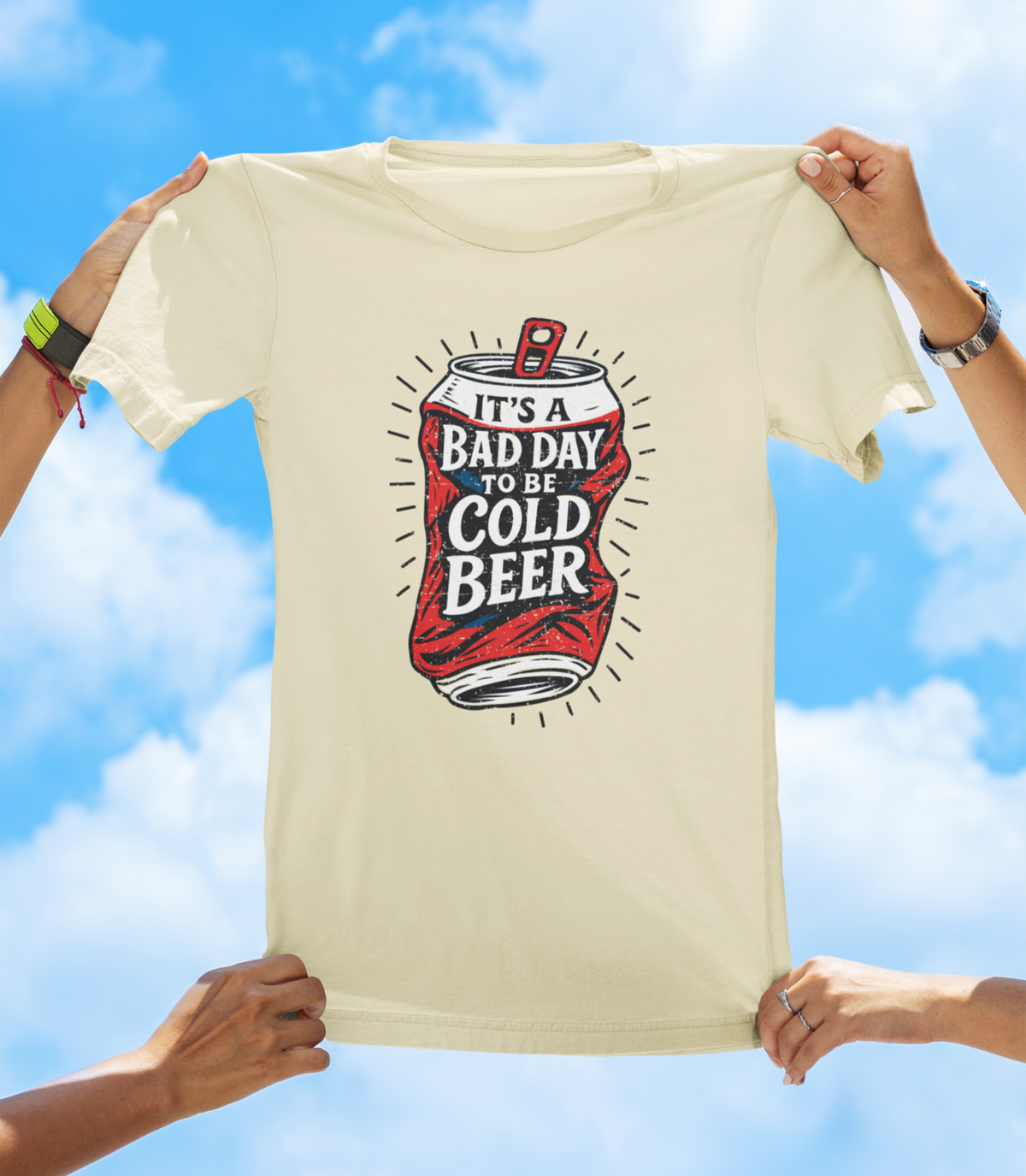 It’s a Bad Day to Be Cold Beer T-Shirt | Funny Crushed Can Drinking Tee - The Southern Yankee