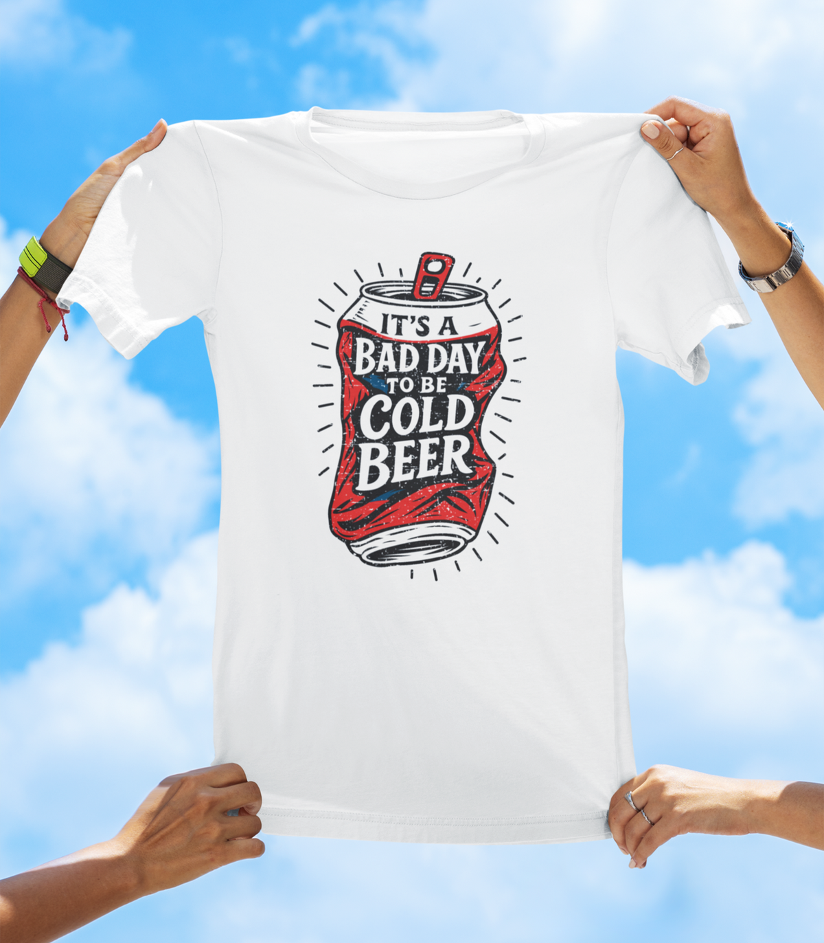 It’s a Bad Day to Be Cold Beer T-Shirt | Funny Crushed Can Drinking Tee - The Southern Yankee