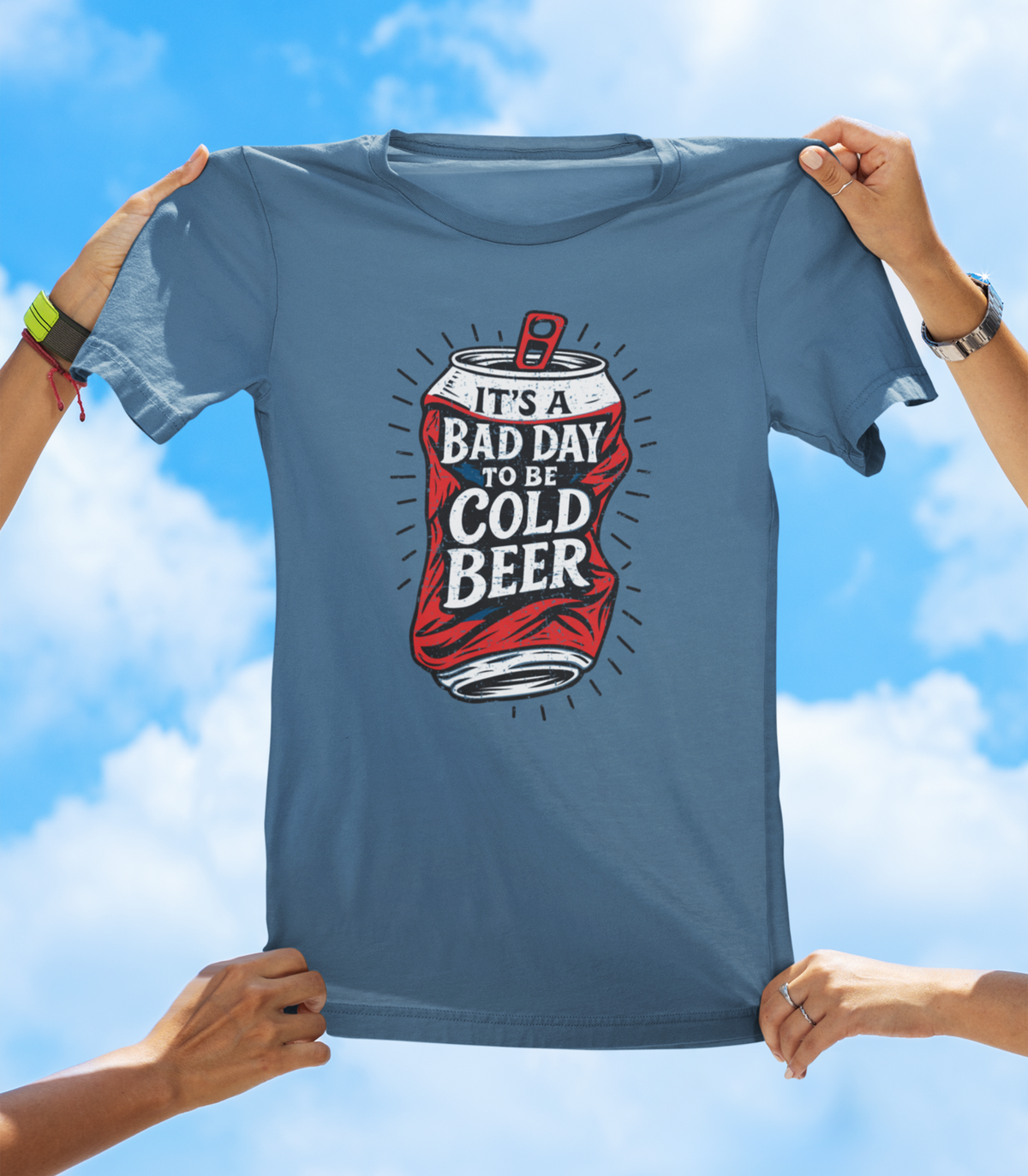 It’s a Bad Day to Be Cold Beer T-Shirt | Funny Crushed Can Drinking Tee - The Southern Yankee