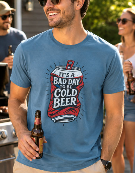 It’s a Bad Day to Be Cold Beer T-Shirt | Funny Crushed Can Drinking Tee - The Southern Yankee
