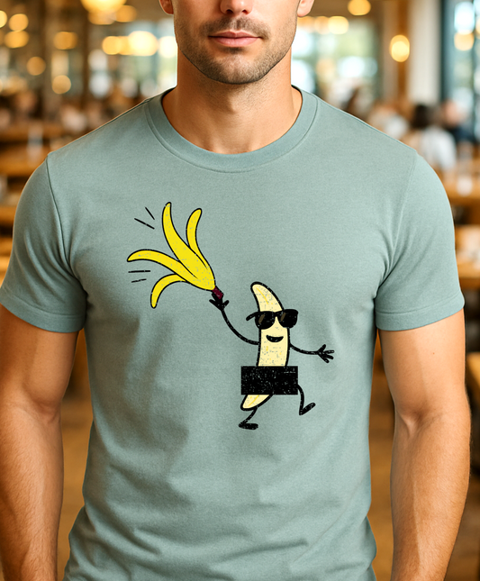 Banana Stripper Tee | Funny Cartoon Fruit Graphic Tee - The Southern Yankee