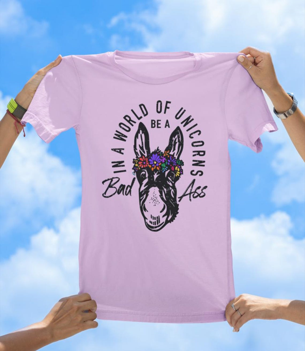 Be a Bad Ass T-Shirt | Funny Donkey Flower Crown Graphic Tee - The Southern Yankee