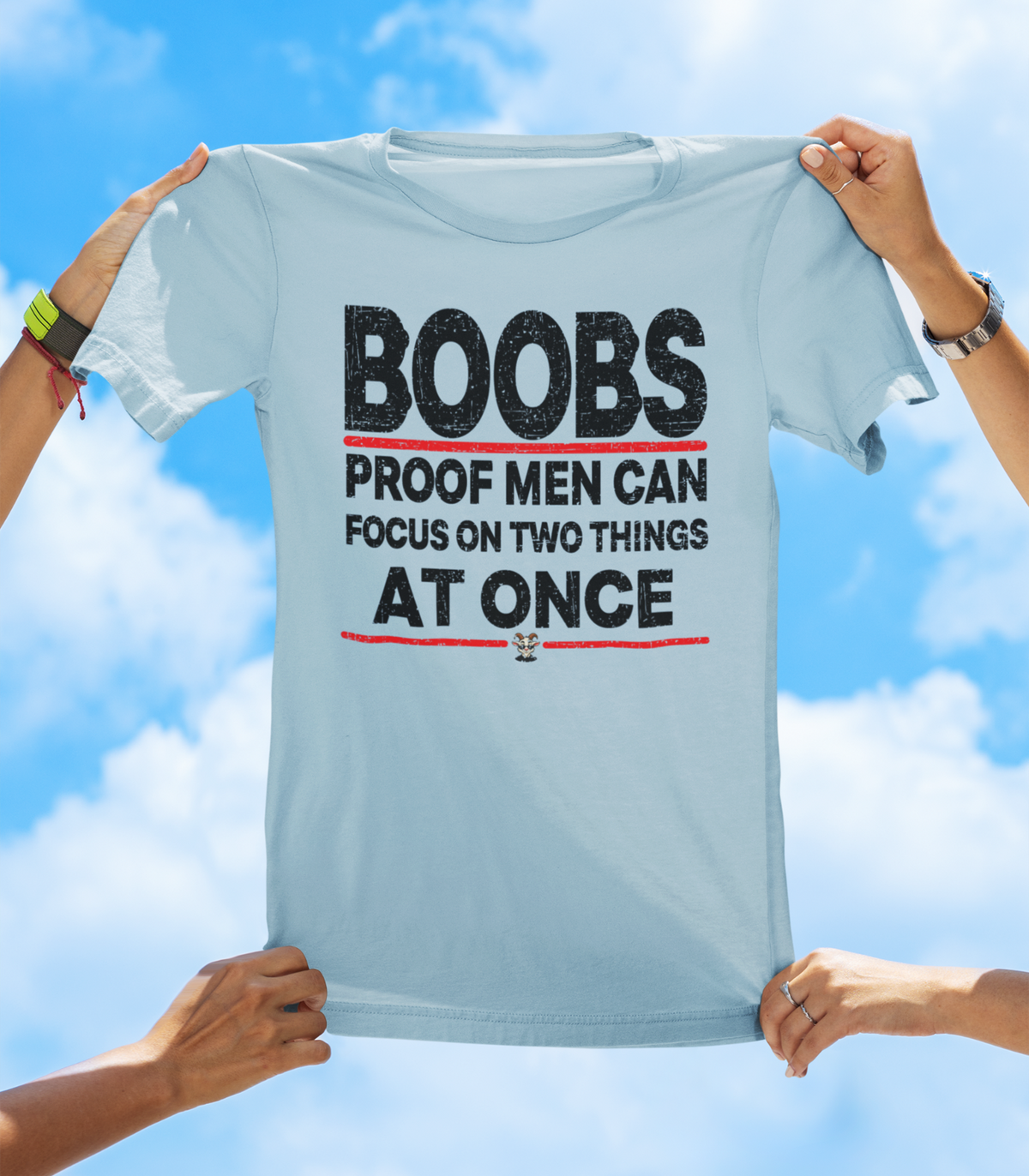 Boobs Proof Men Can Focus on Two Things at Once T-Shirt – Funny Adult Humor Graphic T-shirt - The Southern Yankee