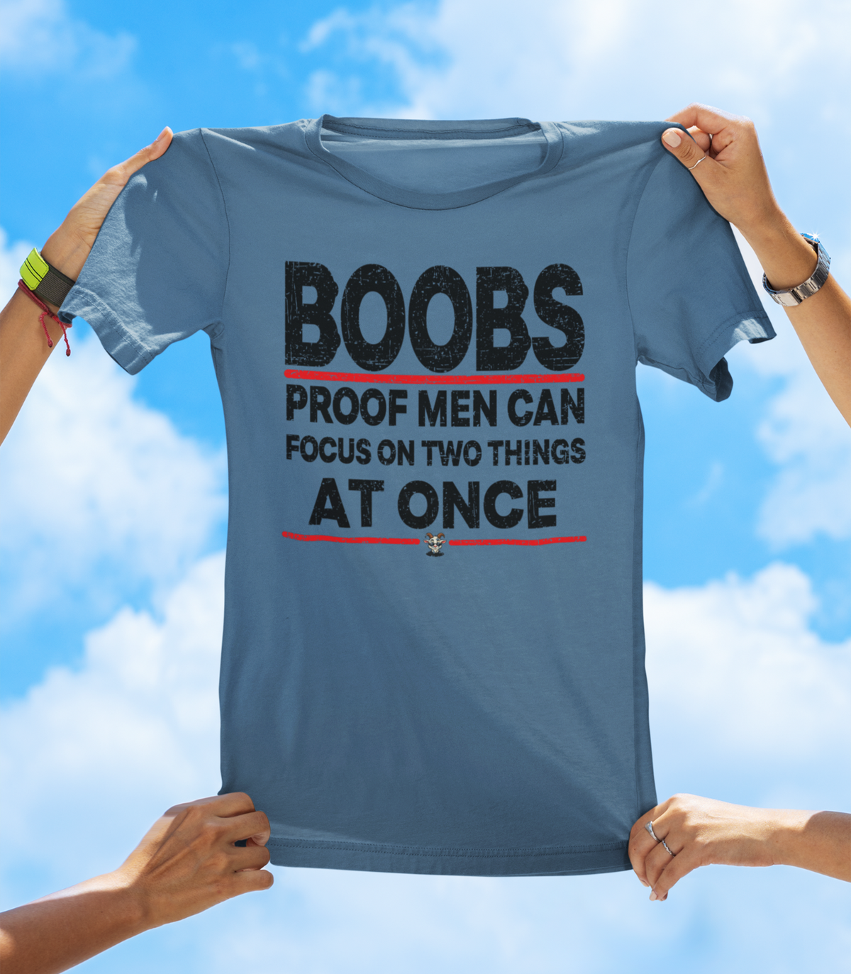 Boobs Proof Men Can Focus on Two Things at Once T-Shirt – Funny Adult Humor Graphic T-shirt - The Southern Yankee