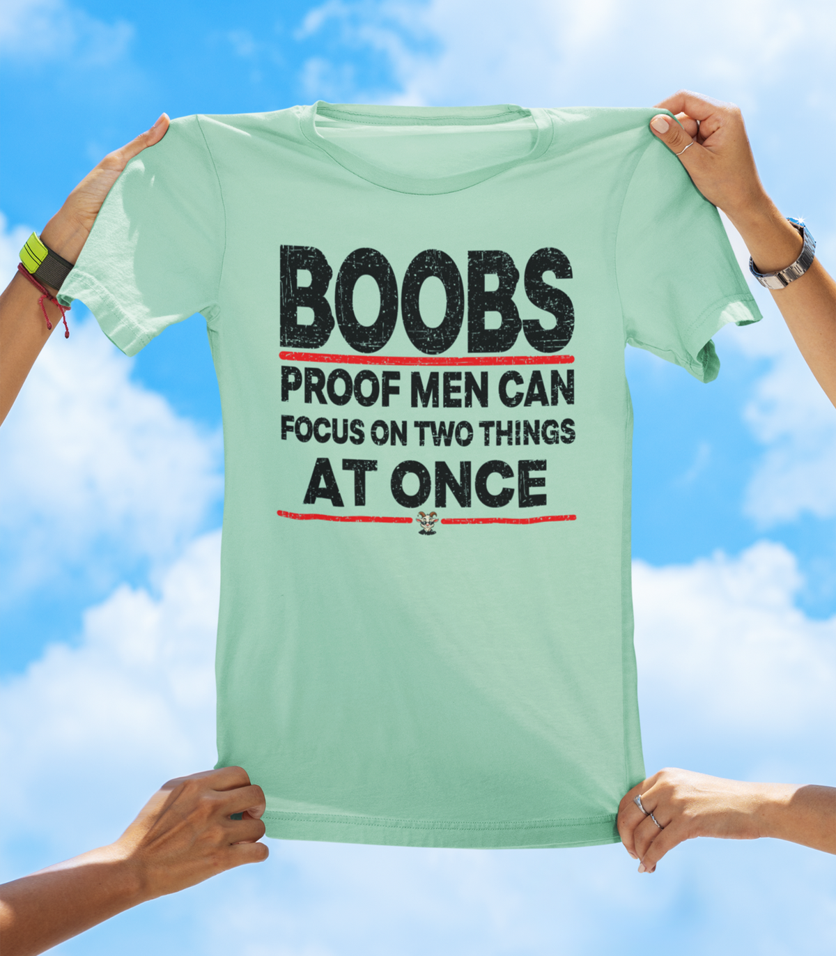 Boobs Proof Men Can Focus on Two Things at Once T-Shirt – Funny Adult Humor Graphic T-shirt - The Southern Yankee