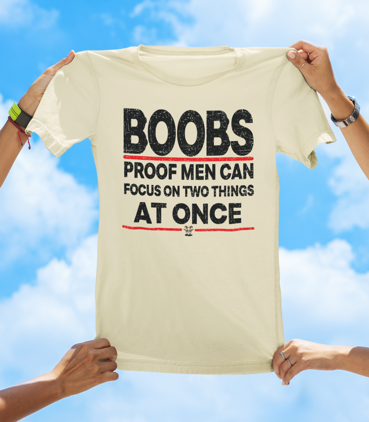 Boobs Proof Men Can Focus on Two Things at Once T-Shirt – Funny Adult Humor Graphic T-shirt - The Southern Yankee