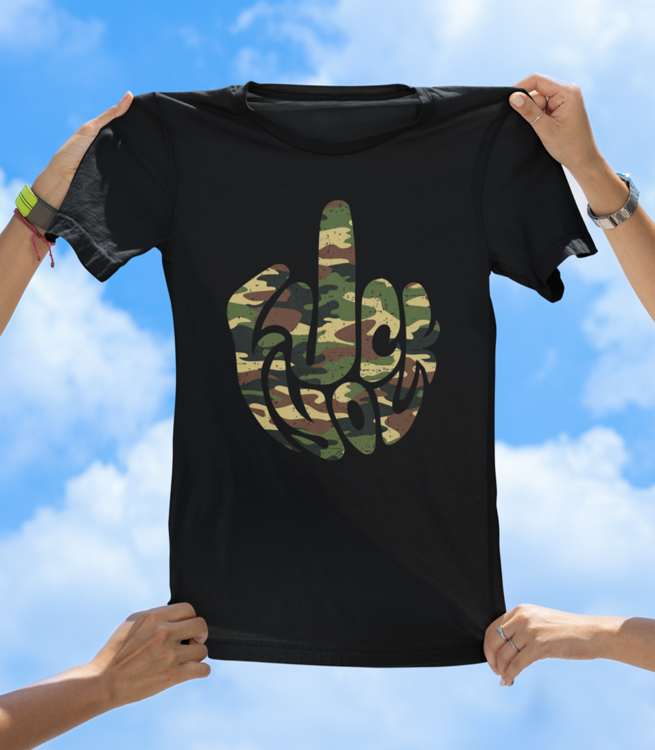 F* You Camo Finger T-Shirt | Edgy Statement Graphic Tee - The Southern Yankee