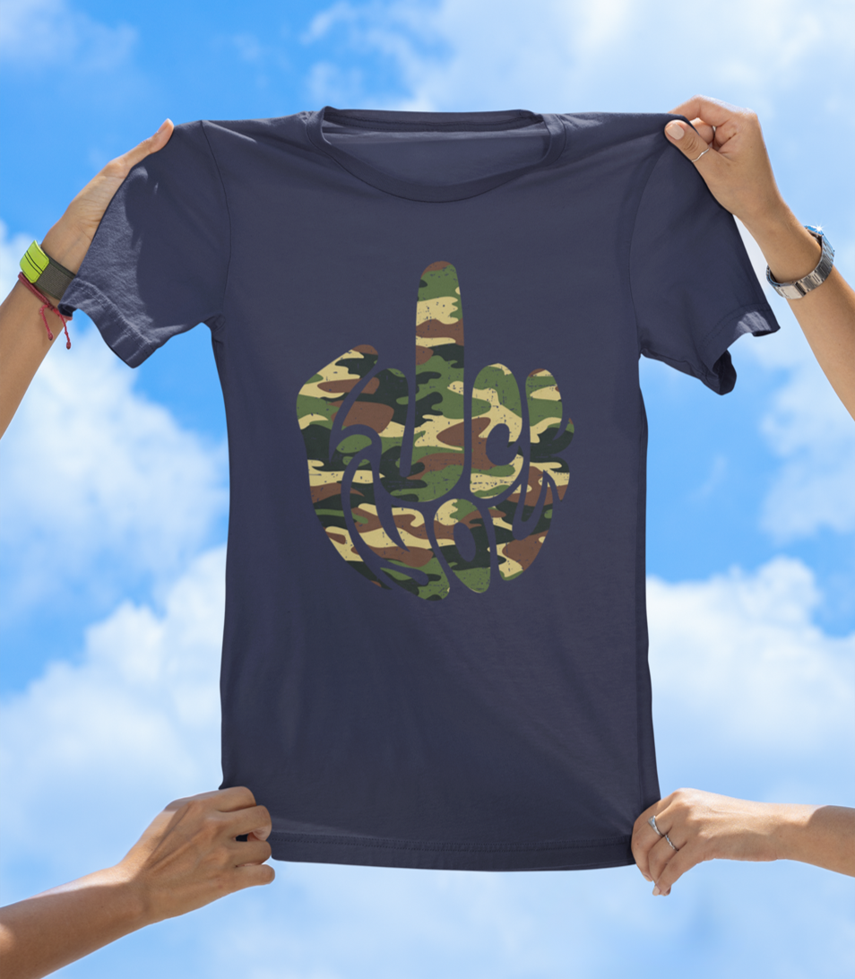 F* You Camo Finger T-Shirt | Edgy Statement Graphic Tee - The Southern Yankee