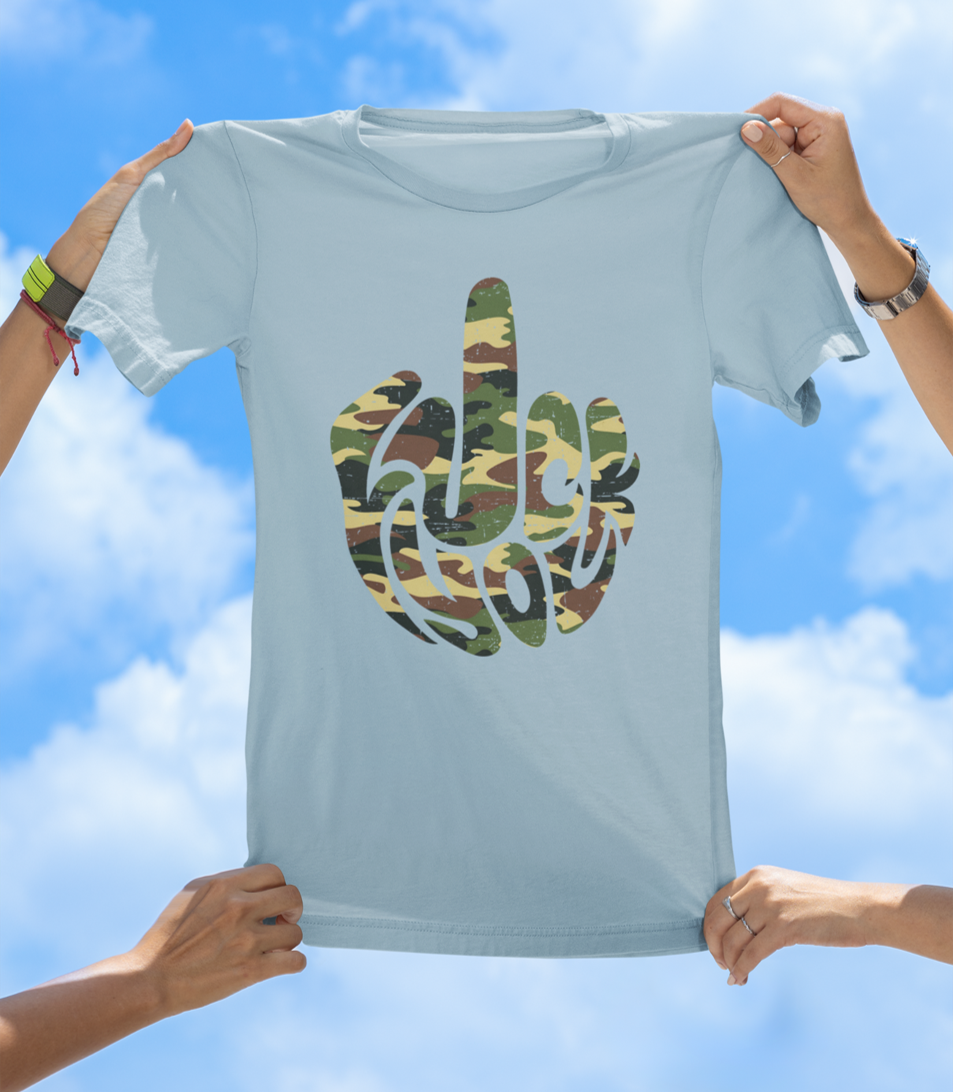 F* You Camo Finger T-Shirt | Edgy Statement Graphic Tee - The Southern Yankee