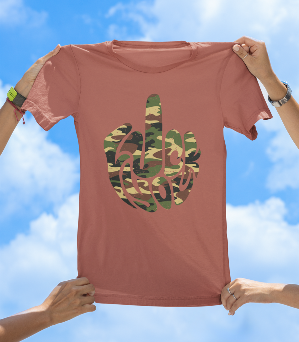 F* You Camo Finger T-Shirt | Edgy Statement Graphic Tee - The Southern Yankee