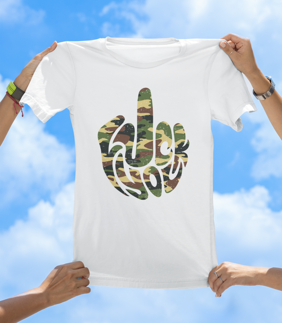 F* You Camo Finger T-Shirt | Edgy Statement Graphic Tee - The Southern Yankee