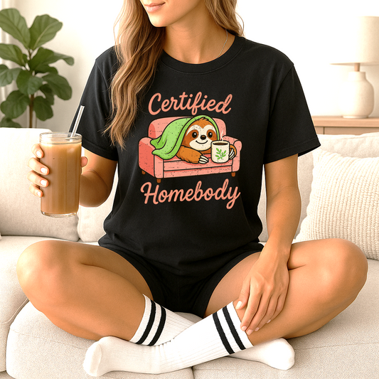 Certified Homebody T-Shirt | Cute Sloth Loungewear Tee - The Southern Yankee