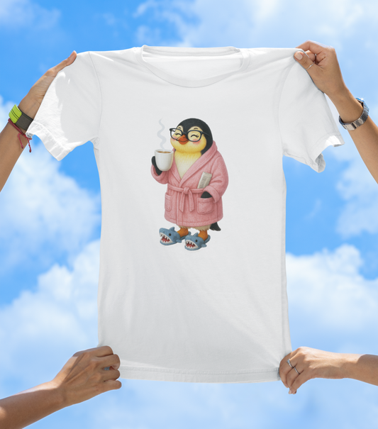 Coffee Penguin T-Shirt | Cute Morning Vibes Tee - The Southern Yankee