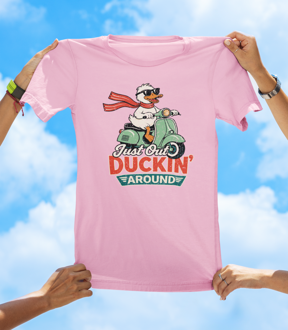 Just Out Duckin’ Around T-Shirt – Funny Duck Scooter Graphic Tee - The Southern Yankee