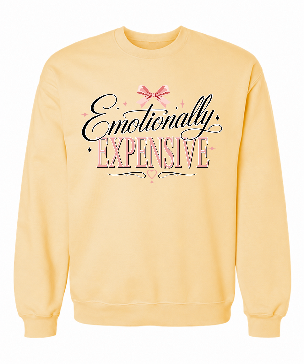 Emotionally Expensive Sweatshirt – Feminine Coquette Graphic Crewneck - The Southern Yankee