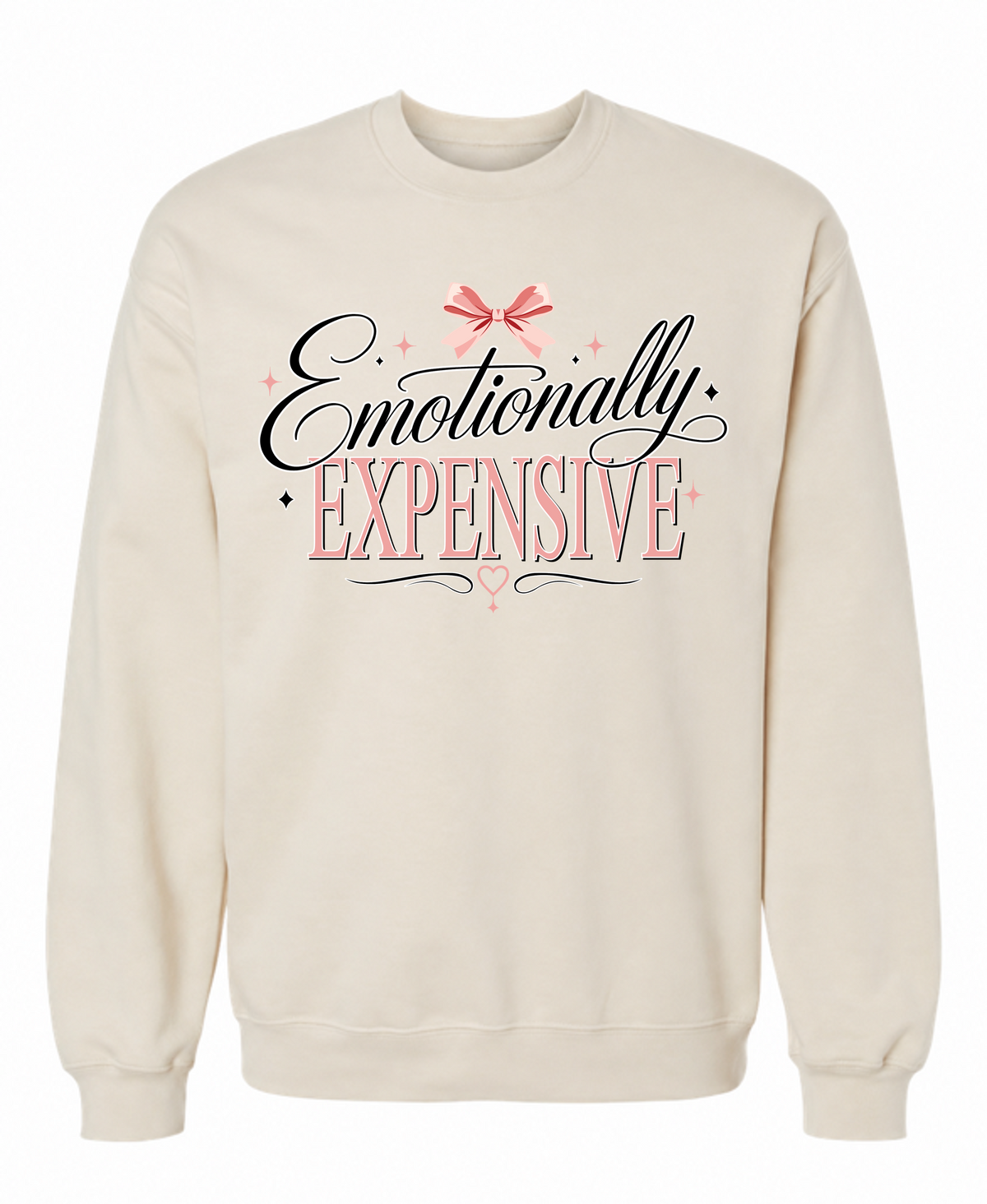 Emotionally Expensive Sweatshirt – Feminine Coquette Graphic Crewneck - The Southern Yankee