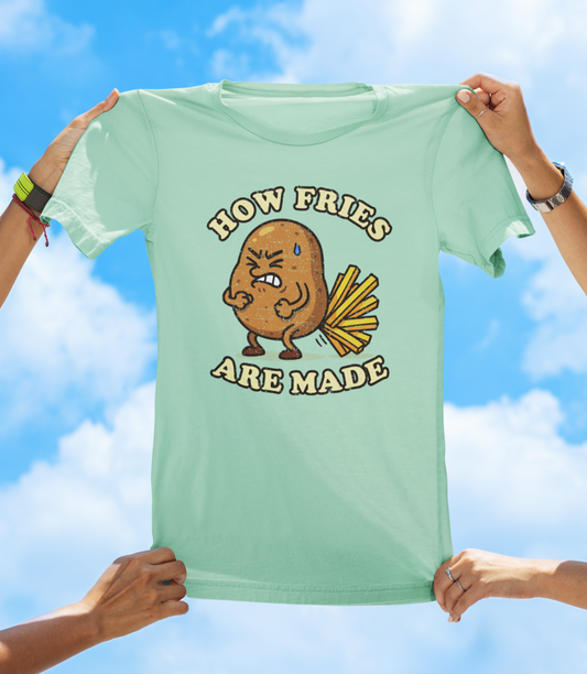 How Fries Are Made T-Shirt | Funny Potato Cartoon Tee - The Southern Yankee