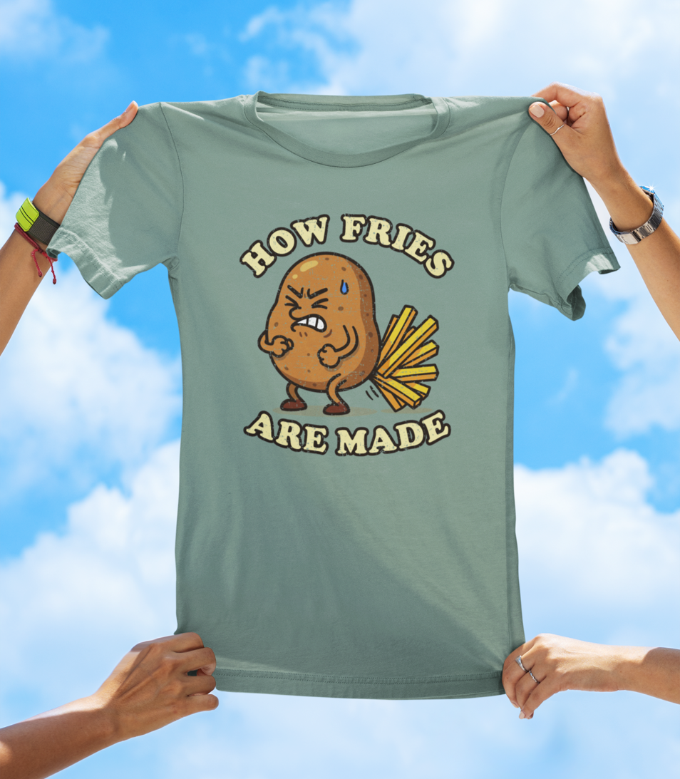 How Fries Are Made T-Shirt | Funny Potato Cartoon Tee - The Southern Yankee