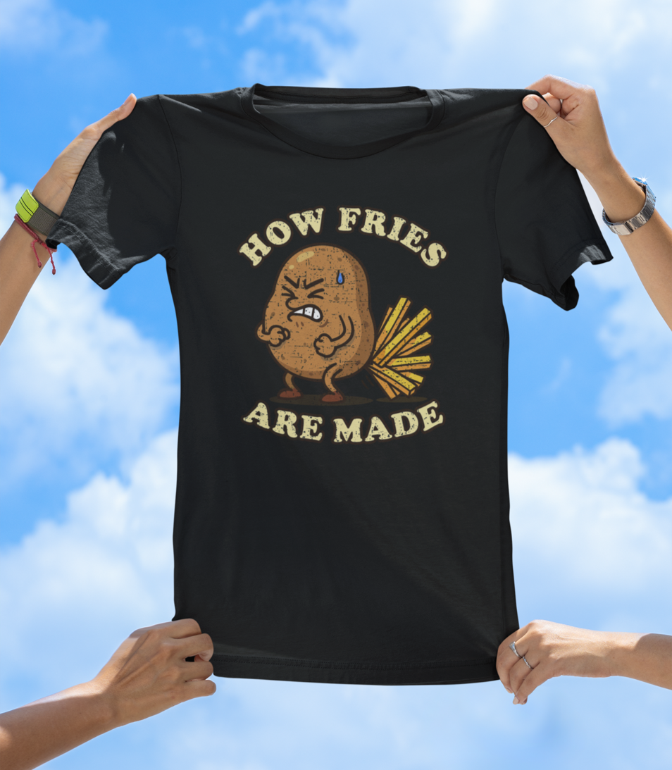 How Fries Are Made T-Shirt | Funny Potato Cartoon Tee - The Southern Yankee