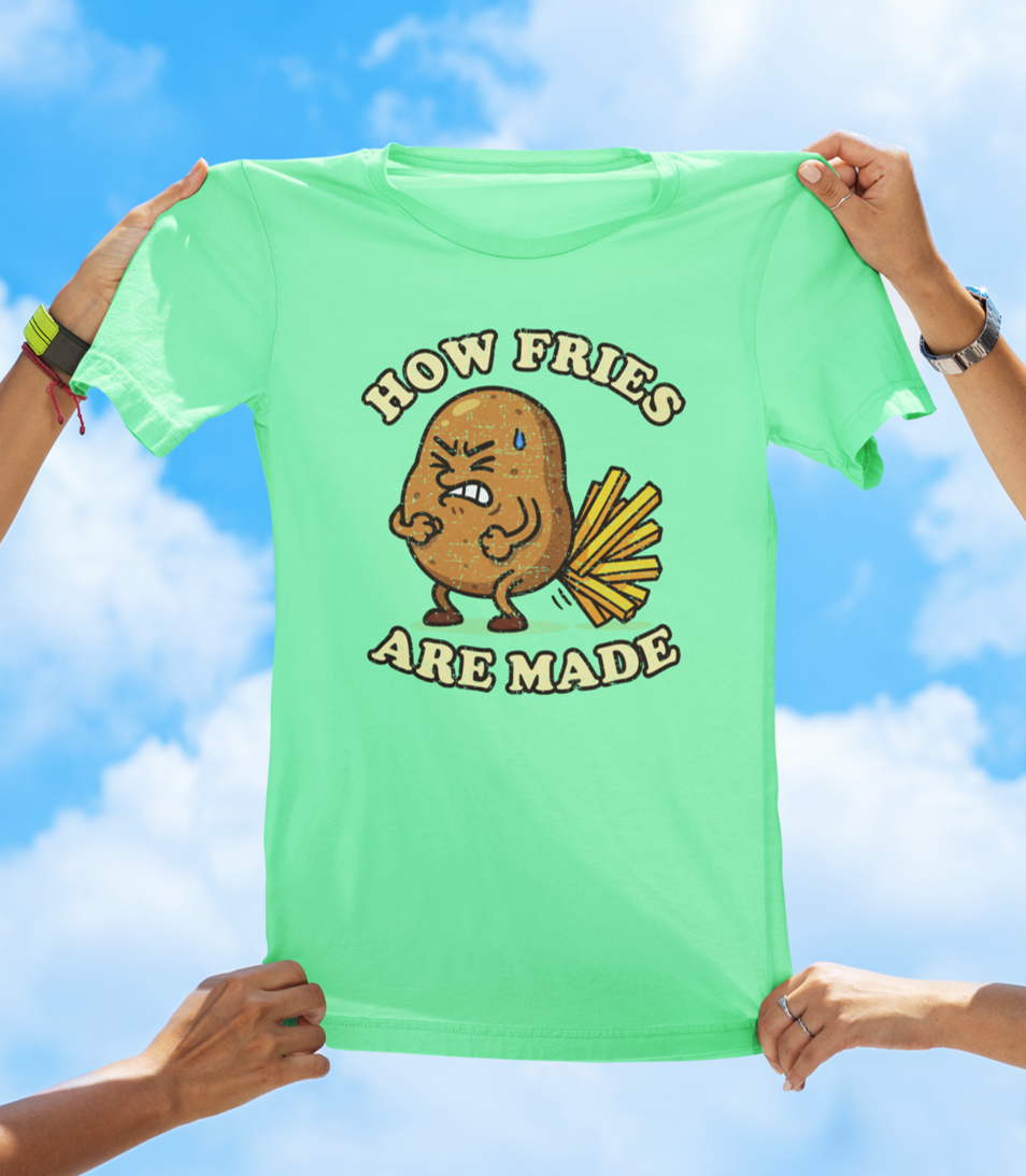 How Fries Are Made T-Shirt | Funny Potato Cartoon Tee - The Southern Yankee