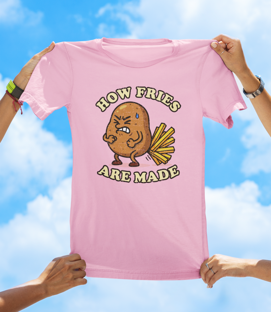 How Fries Are Made T-Shirt | Funny Potato Cartoon Tee - The Southern Yankee